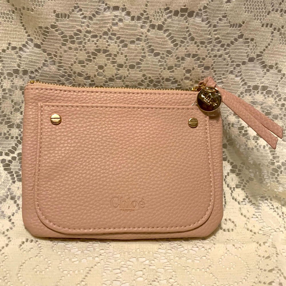 NWOT Chloé Parfum Blush Pink Small Pouch Makeup Cosmetic Bag Chloé Charm